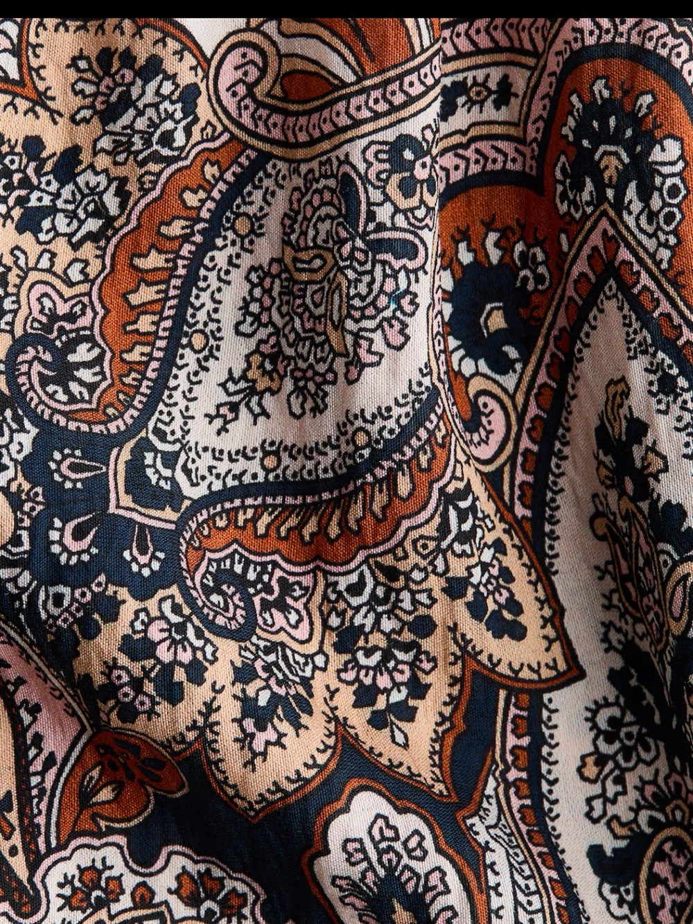 H&M Navy and Cream Paisley Tiered Maxi Dress NWT - Picture 5 of 8